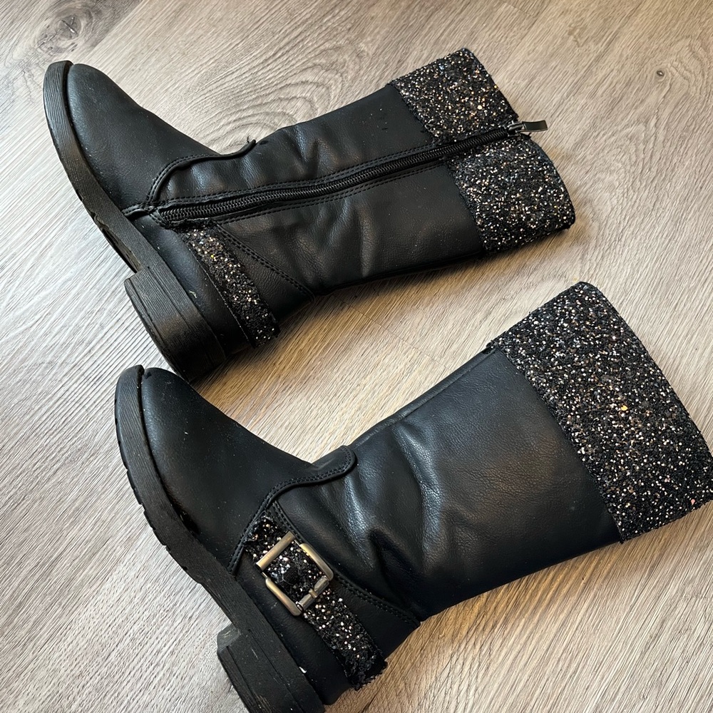 Mudd Black Sparkle Kids Boots